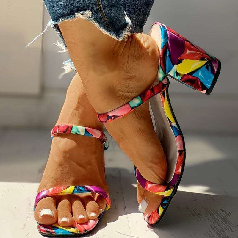 Women's Sandals And Slippers With Thick Heels